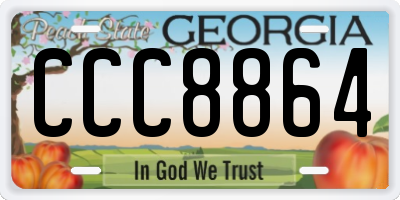 GA license plate CCC8864