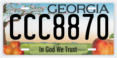 GA license plate CCC8870