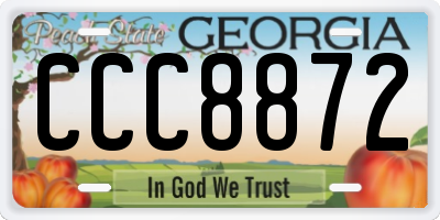 GA license plate CCC8872