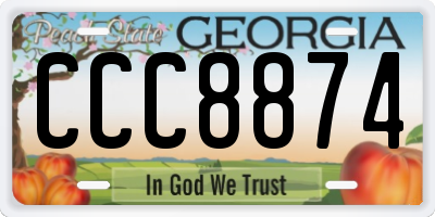 GA license plate CCC8874