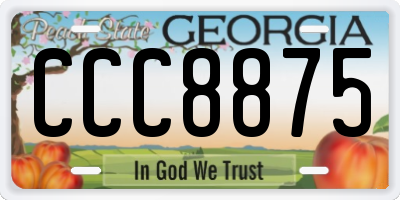 GA license plate CCC8875