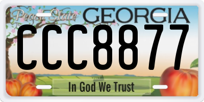 GA license plate CCC8877