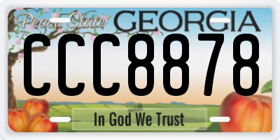 GA license plate CCC8878