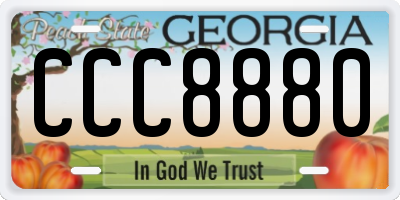 GA license plate CCC8880