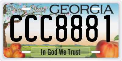 GA license plate CCC8881