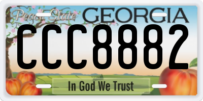 GA license plate CCC8882