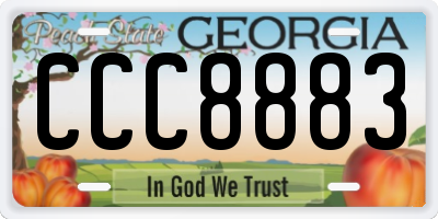GA license plate CCC8883