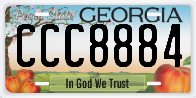 GA license plate CCC8884