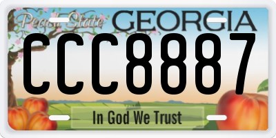 GA license plate CCC8887