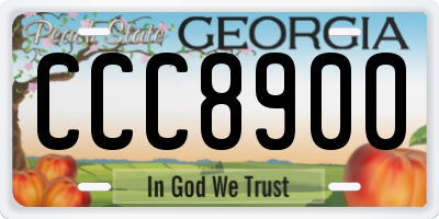 GA license plate CCC8900