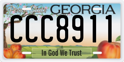 GA license plate CCC8911