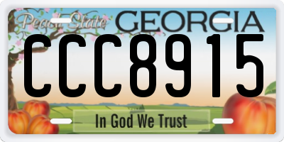 GA license plate CCC8915