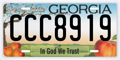 GA license plate CCC8919