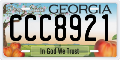 GA license plate CCC8921