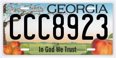 GA license plate CCC8923
