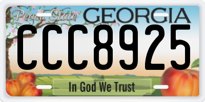 GA license plate CCC8925