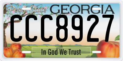 GA license plate CCC8927