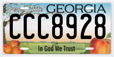 GA license plate CCC8928