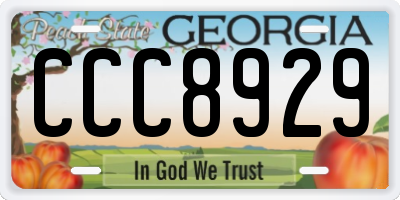 GA license plate CCC8929