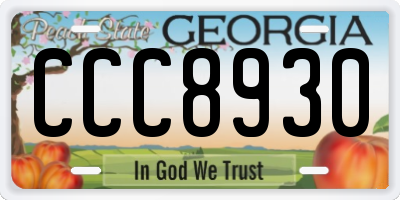 GA license plate CCC8930