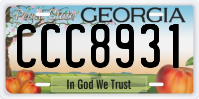 GA license plate CCC8931