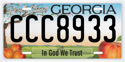 GA license plate CCC8933