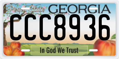 GA license plate CCC8936