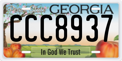 GA license plate CCC8937