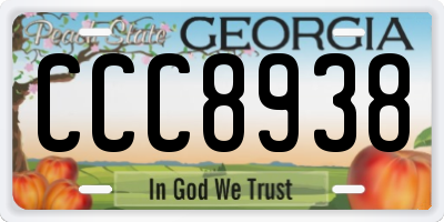 GA license plate CCC8938