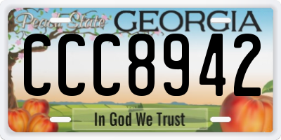 GA license plate CCC8942