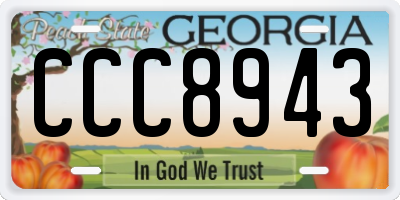 GA license plate CCC8943
