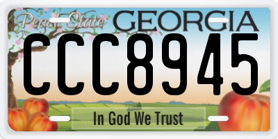 GA license plate CCC8945