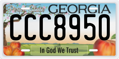 GA license plate CCC8950