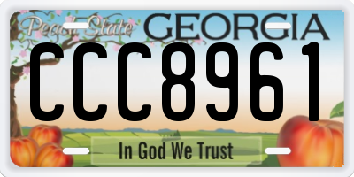 GA license plate CCC8961