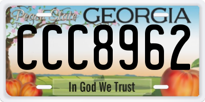 GA license plate CCC8962