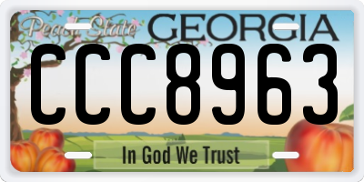 GA license plate CCC8963