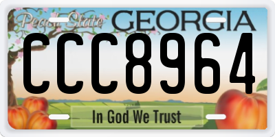 GA license plate CCC8964