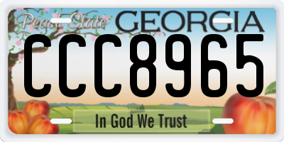 GA license plate CCC8965