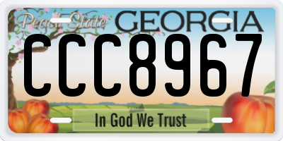 GA license plate CCC8967