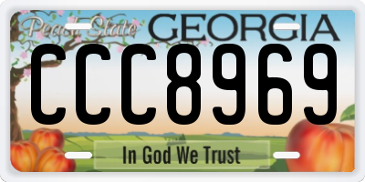 GA license plate CCC8969