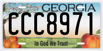 GA license plate CCC8971