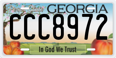 GA license plate CCC8972