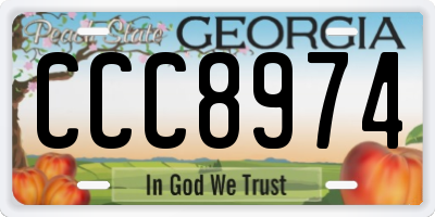 GA license plate CCC8974