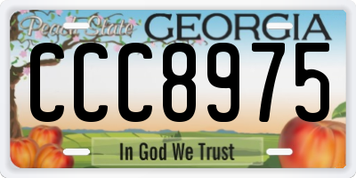GA license plate CCC8975