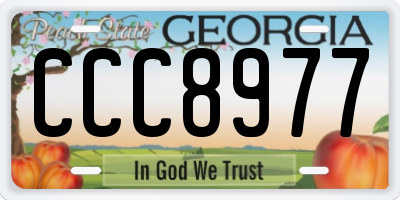 GA license plate CCC8977