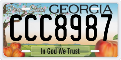 GA license plate CCC8987