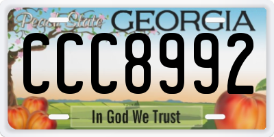 GA license plate CCC8992