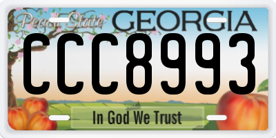 GA license plate CCC8993