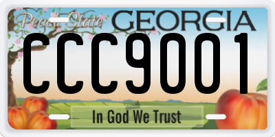 GA license plate CCC9001
