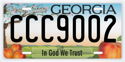 GA license plate CCC9002